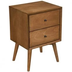 Bernadette 2-Drawer Acorn Brown Finish ( 26 in. H x 18 in. W x 15 in. D ) by HomeRoots