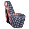 Caroline American flag Suede Patterned Arm Chair by HomeRoots
