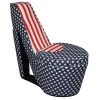 Caroline American flag Suede Patterned Arm Chair by HomeRoots