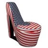 Caroline American flag Suede Patterned Arm Chair by HomeRoots