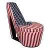 Caroline American flag Suede Patterned Arm Chair by HomeRoots