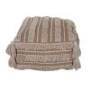Jordan 12 in. D x 36 in. H x 24 W Camel Fringe Striped Cotton Pouf by HomeRoots