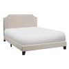 Jasmine Beige Queen Bed with Upholstered Headboard by HomeRoots