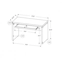 48 in. Rectangular Black/Gray Computer Desk with Keyboard Tray by HomeRoots -HomeRoots Sales black grey homeroots computer desks 333536 31 1000