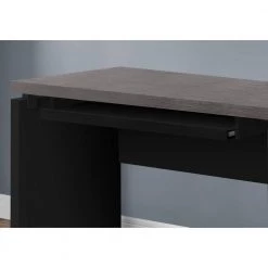 48 in. Rectangular Black/Gray Computer Desk with Keyboard Tray by HomeRoots -HomeRoots Sales black grey homeroots computer desks 333536 40 1000