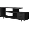 Jasmine 16 in. Black and Grey Particle Board TV Stand with 1 Drawer Fits TVs Up to 60 in. by HomeRoots