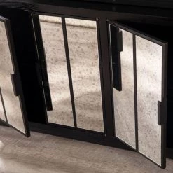 Amelia Black Accent Cabinet with Shelf by HomeRoots -HomeRoots Sales black homeroots accent cabinets 2000401682 c3 1000