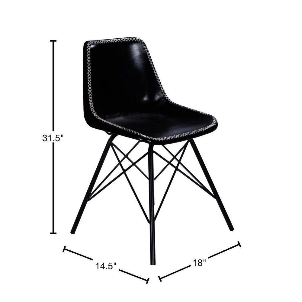 Bernadette Black Metal Side Chair by HomeRoots 3 Bernadette Black Metal Side Chair by HomeRoots - Image 3