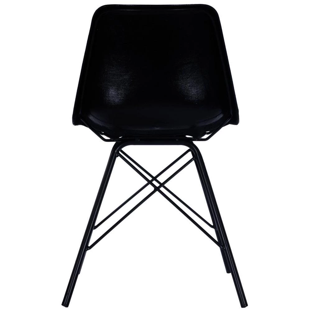 Bernadette Black Metal Side Chair by HomeRoots 5 Bernadette Black Metal Side Chair by HomeRoots - Image 5