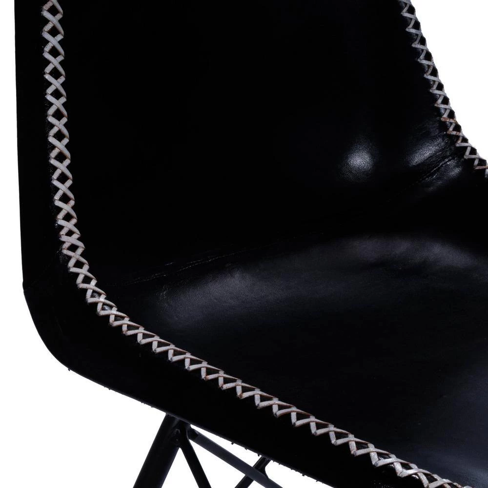 Bernadette Black Metal Side Chair by HomeRoots 2 Bernadette Black Metal Side Chair by HomeRoots - Image 2
