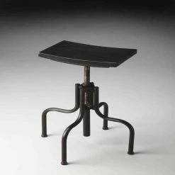 Amelia 25.5 in. H Black Backless Metal/Wood Bar Height (28-33 in.) Bar Stool by HomeRoots -HomeRoots Sales black homeroots bar stools 2000389039 31 1000