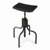 Amelia 25.5 in. H Black Backless Metal/Wood Bar Height (28-33 in.) Bar Stool by HomeRoots