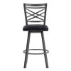 Valerie 46 in. H Black High Back Metal Extra Tall (34-40 in.) Bar Stool with Faux Leather Seat by HomeRoots