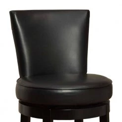 Valerie 40 in. H Black Backless Wood Extra Tall (34-40 in.) Bar Stool with Faux Leather Seat by HomeRoots -HomeRoots Sales black homeroots bar stools 2000477257 c3 1000