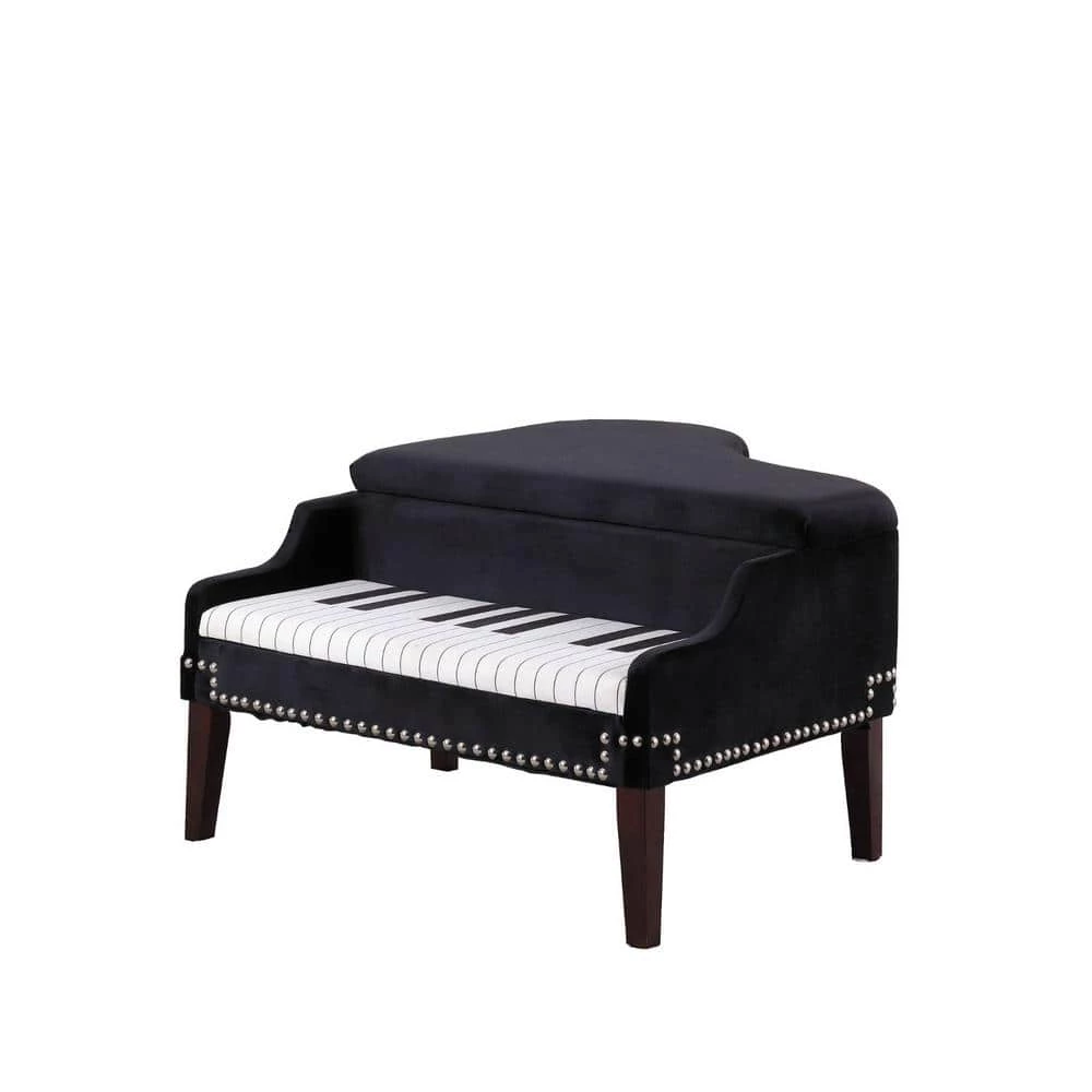 Caroline Black Bench with Storage (21 in. x 32.75 in. x 38.5 in.) by HomeRoots 1 Caroline Black Bench with Storage (21 in. x 32.75 in. x 38.5 in.) by HomeRoots