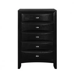 Amelia Black 5-Drawer Chest of-Drawers ( 17 in. W x 48 in. H) by HomeRoots