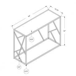 Jasmine 44 in. Black/Clear Standard Rectangle Glass Console Table with Mirror Top by HomeRoots -HomeRoots Sales black homeroots console tables 333179 4f 1000