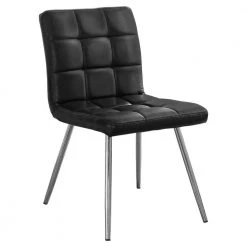 Jasmine Black Foam Metal Polyurethane Leather Dining Chair (2-Piece) by HomeRoots