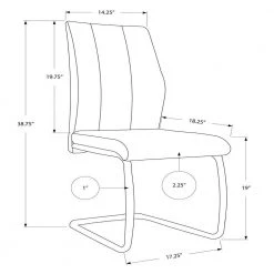 Jasmine Black Leather Look Chrome Metal and Foam Dining Chair (2-Piece) by HomeRoots -HomeRoots Sales black homeroots dining chairs 332602 4f 1000