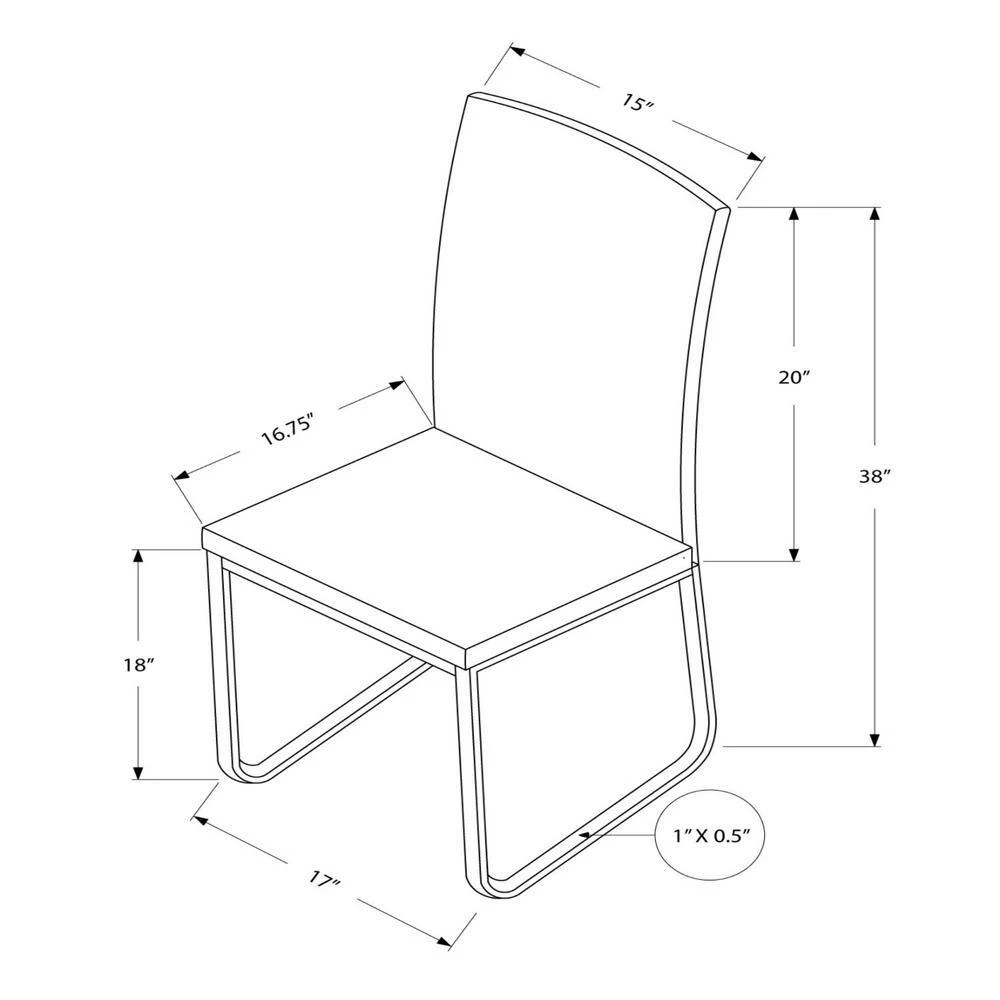 Jasmine Black Faux Leather and Metal Dining Chair (2-Piece) by HomeRoots 3 Jasmine Black Faux Leather and Metal Dining Chair (2-Piece) by HomeRoots - Image 3