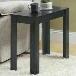 Jasmine 21.5 in. Black Particle Board, Laminate and MDF Accent Table by HomeRoots -HomeRoots Sales black homeroots end side tables 333035 31 1000