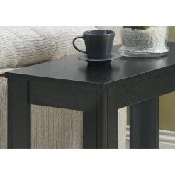 Jasmine 21.5 in. Black Particle Board, Laminate and MDF Accent Table by HomeRoots -HomeRoots Sales black homeroots end side tables 333035 c3 1000