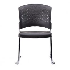 Valerie Black Plastic Guest Chairs by HomeRoots -HomeRoots Sales black homeroots guest office chairs 2000372437 c3 1000