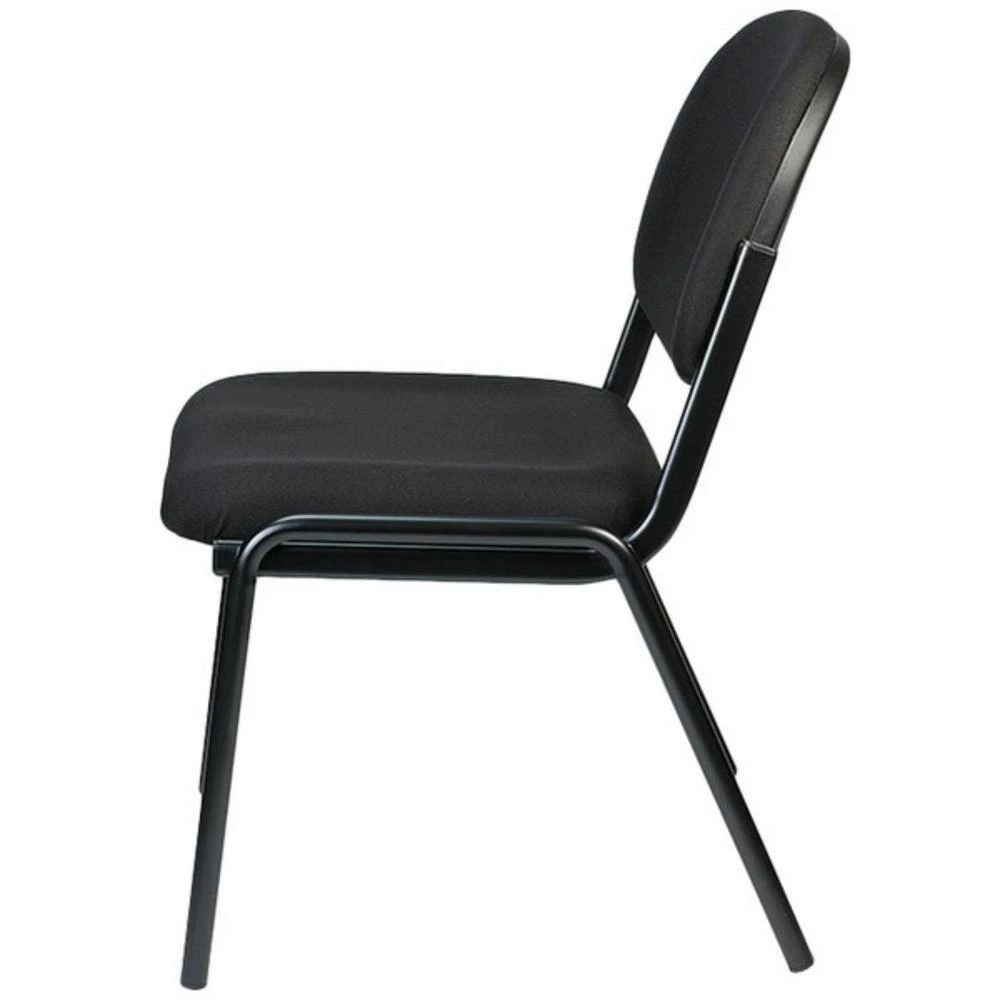 Zabrina Black Fabric Guest Chair by HomeRoots 2 Zabrina Black Fabric Guest Chair by HomeRoots - Image 2