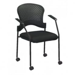 Zabrina Black Frame Plastic / Fabric Guest Chair by HomeRoots