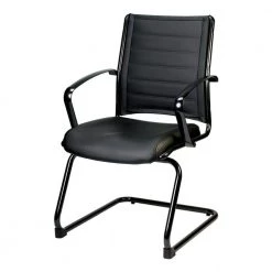 Zabrina Black Leather Guest Chair by HomeRoots