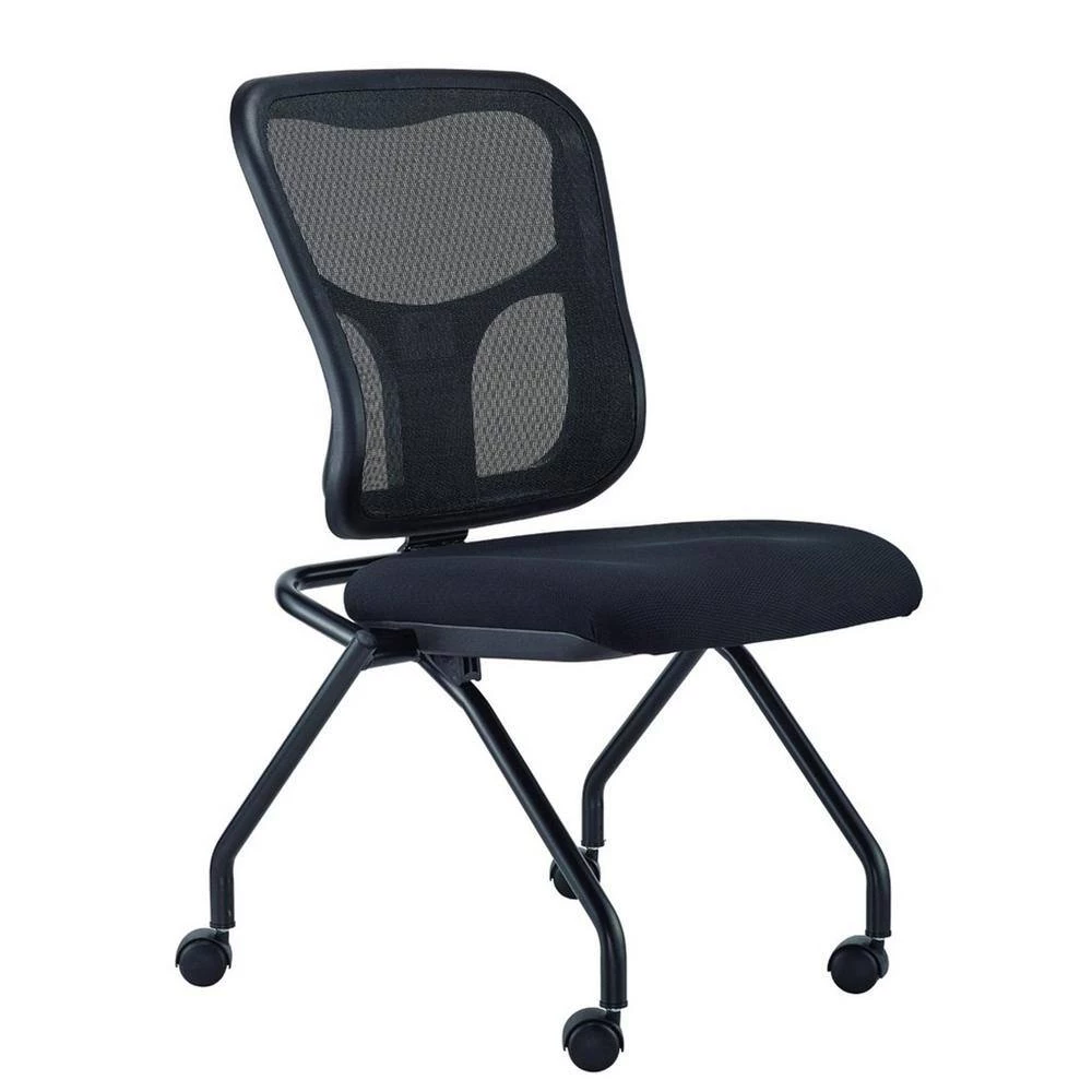 Zabrina Black Mesh/Fabric Guest Chair by HomeRoots 2 Zabrina Black Mesh/Fabric Guest Chair by HomeRoots - Image 2