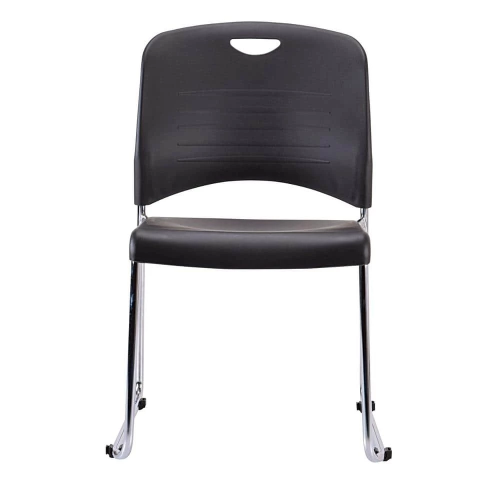 Zabrina Black Plastic Guest Chair by HomeRoots 1 Zabrina Black Plastic Guest Chair by HomeRoots
