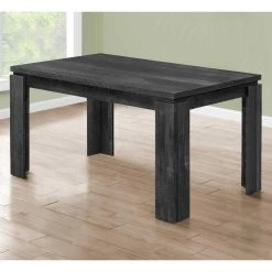 Jasmine 35.5" x 59" x 30.5" Black Reclaimed Wood Look Dining Table by HomeRoots -HomeRoots Sales black homeroots kitchen dining tables 355697 31 1000