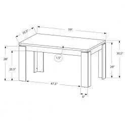 Jasmine 35.5" x 59" x 30.5" Black Reclaimed Wood Look Dining Table by HomeRoots -HomeRoots Sales black homeroots kitchen dining tables 355697 c3 1000