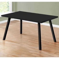 60" X 36" X 31 " Black Black Metal Dining Table (Seats of 4) by HomeRoots -HomeRoots Sales black homeroots kitchen dining tables 366051 31 1000