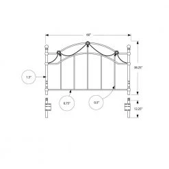 Jasmine Black Queen Bed with Footboard Only by HomeRoots -HomeRoots Sales black homeroots panel beds 332901 31 1000