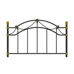 Jasmine Black Queen Bed with Footboard Only by HomeRoots