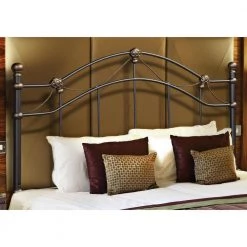Jasmine Black Queen Bed with Footboard Only by HomeRoots -HomeRoots Sales black homeroots panel beds 332901 c3 1000
