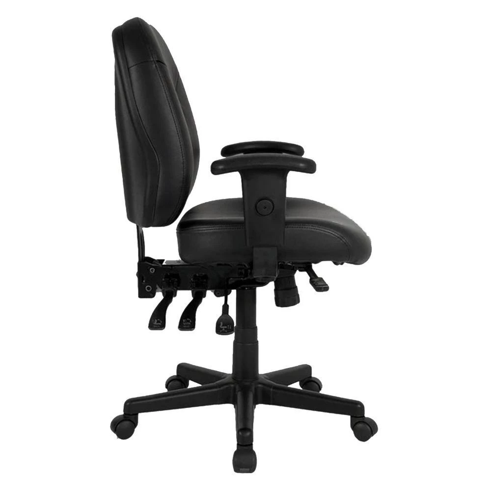 Zabrina Black Leather Chair by HomeRoots 2 Zabrina Black Leather Chair by HomeRoots - Image 2