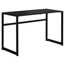 48 in. Rectangular Black Writing Desk with Open Storage by HomeRoots