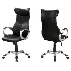 Jasmine 1-Piece Black and Silver Office Chair by HomeRoots