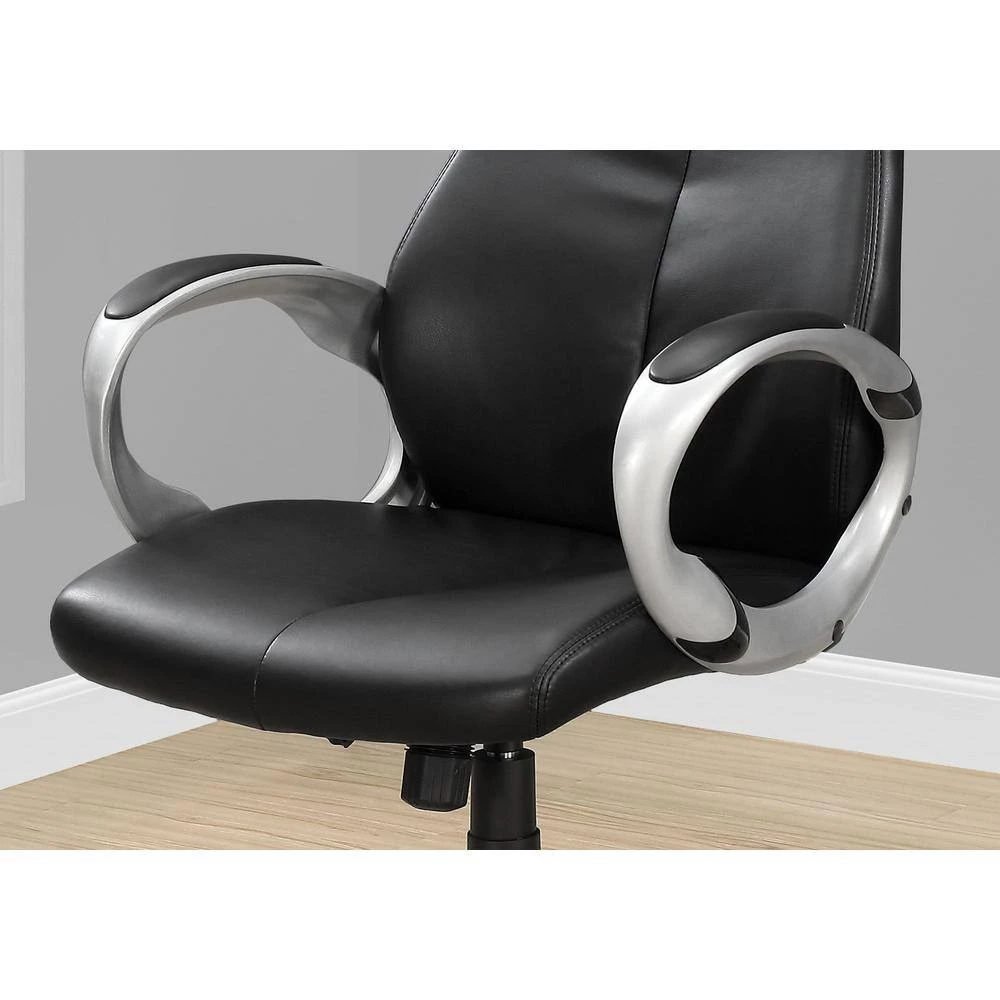 Jasmine 1-Piece Black and Silver Office Chair by HomeRoots 2 Jasmine 1-Piece Black and Silver Office Chair by HomeRoots - Image 2