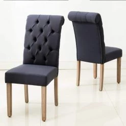 Caroline Blue Wood Side Chair (Set of 2) by HomeRoots