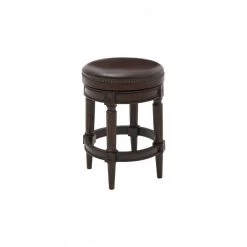 Julia 25.5 in. Backless Bar Stool with Canvas Material Seat in Wood Frame by HomeRoots