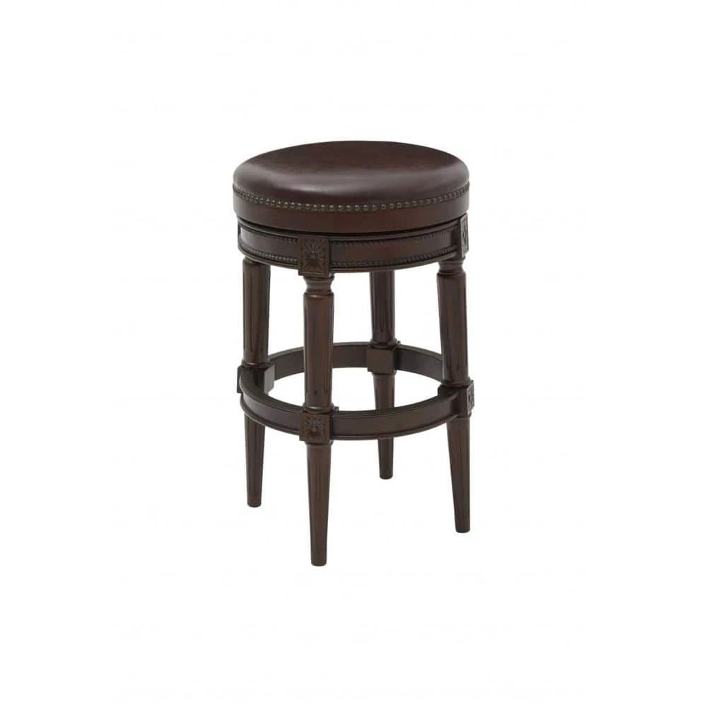 Julia 30 in. Backless Bar Stool with Canvas Material Seat in Wood Frame by HomeRoots 1 Julia 30 in. Backless Bar Stool with Canvas Material Seat in Wood Frame by HomeRoots