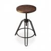 Amelia 29.5 in. H Brown Backless Metal/Wood Bar Height (28-33 in.) Bar Stool by HomeRoots