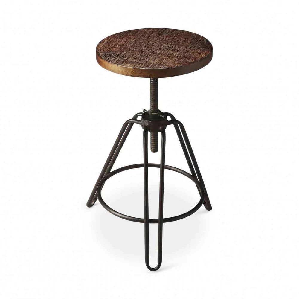 Amelia 29.5 in. H Brown Backless Metal/Wood Bar Height (28-33 in.) Bar Stool by HomeRoots 1 Amelia 29.5 in. H Brown Backless Metal/Wood Bar Height (28-33 in.) Bar Stool by HomeRoots