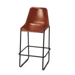 Amelia 42 in. H Brown Low Back Metal/Wood Bar Height (28-33 in.) Bar Stool by HomeRoots