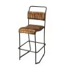 Amelia 46 in. H Brown High Back Metal/Wood Bar Height (28-33 in.) Bar Stool by HomeRoots