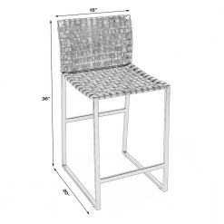 Amelia 36 in. H Brown Low Back Metal Bar Height (28-33 in.) Bar Stool by HomeRoots -HomeRoots Sales brown homeroots bar stools 2000389137 1f 1000